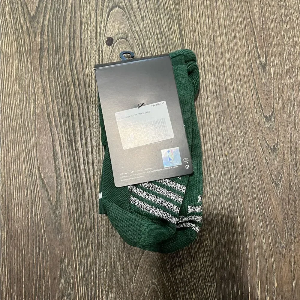 NWT Nike Mens Swoosh NBA Authentic Team Issued Basketball Crew Socks Green 2XL